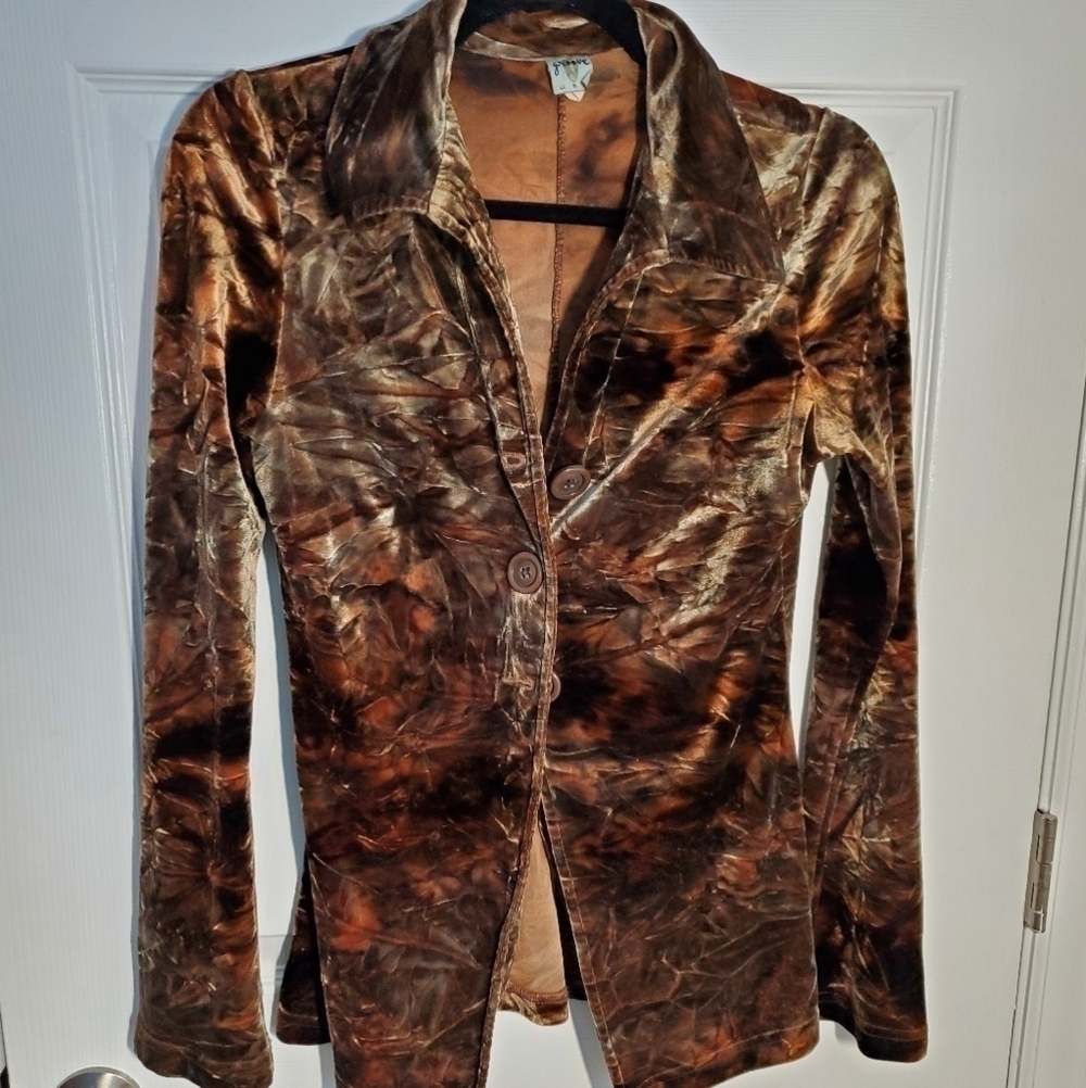 𝅺vintage Groove USA Stretchy Jacket or Shirt - Picture 2 of 15